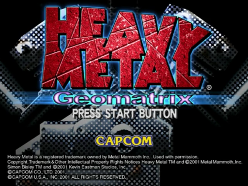 Heavy Metal Geomatrix title screen for Sega Dreamcast